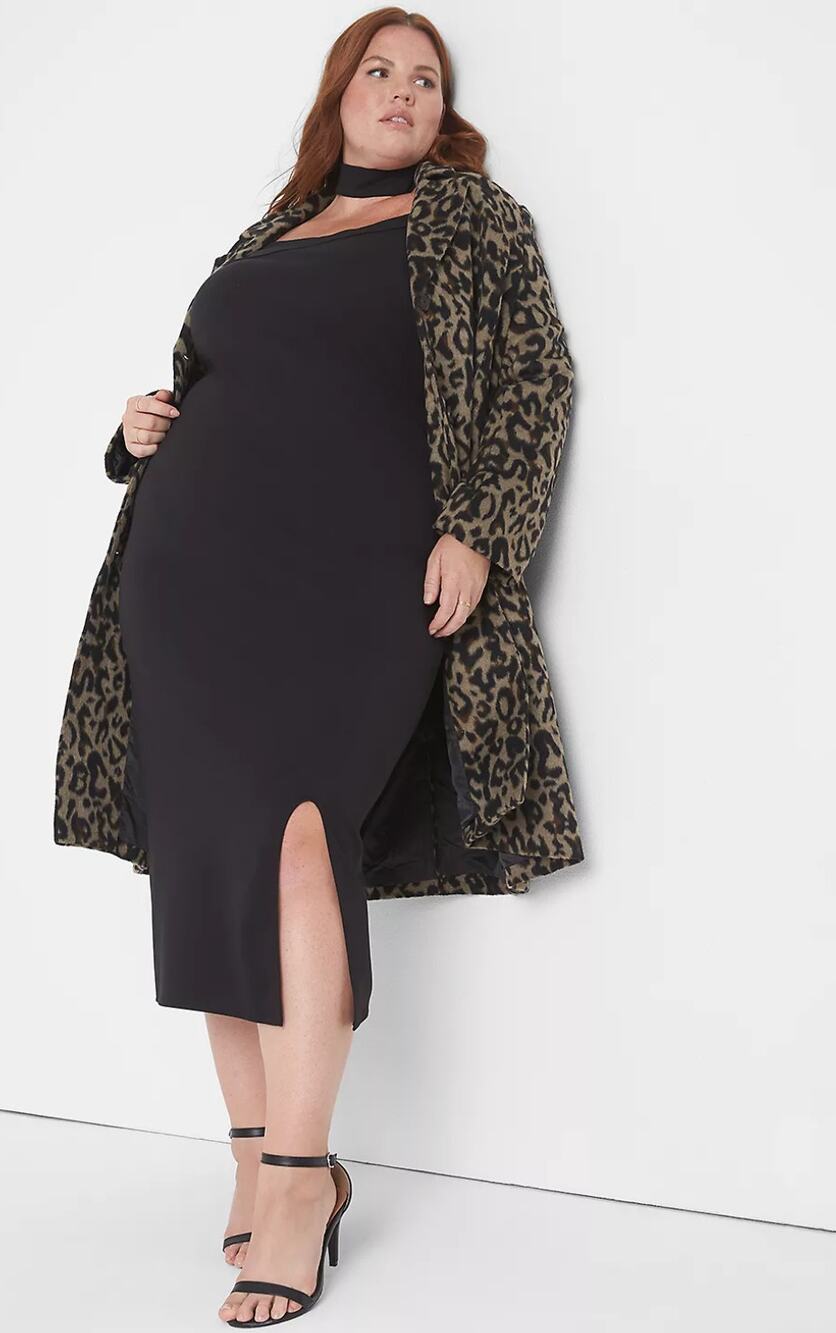Lane Bryant Long Sleeve Mock Neck Off The Shoulder Cutout Bodycon Dress | 20